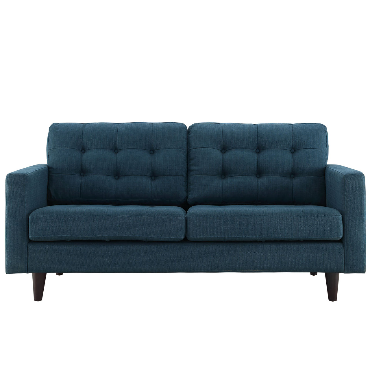 Empress Upholstered Fabric Loveseat, Azure