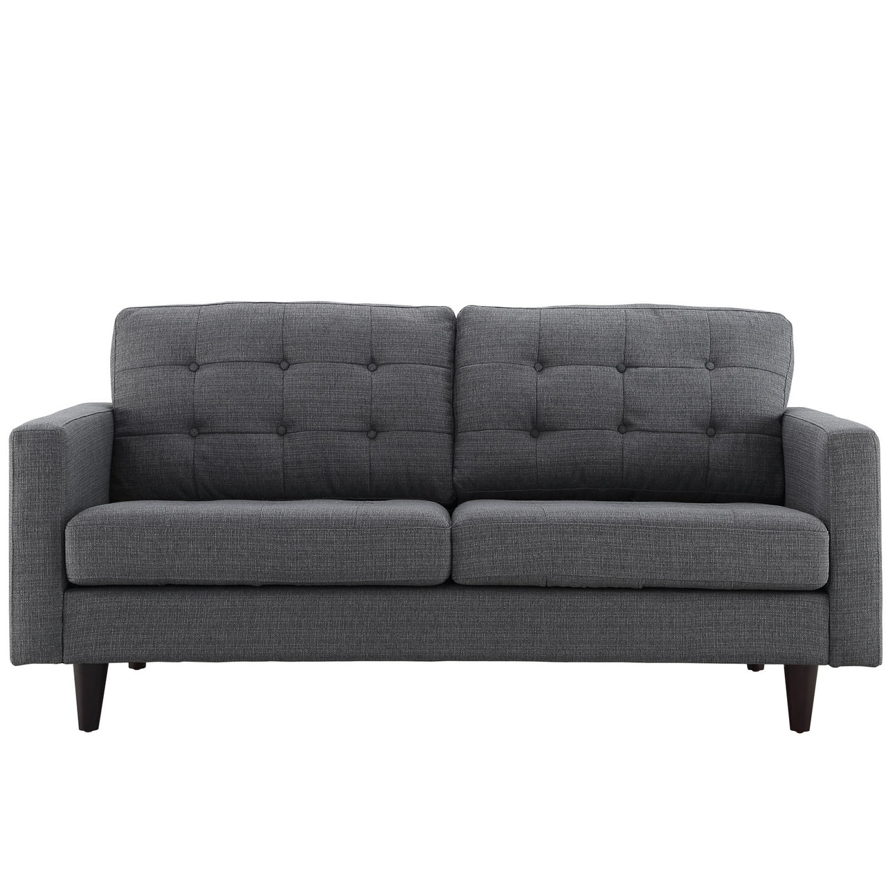 Dynasty Textured Fabric Loveseat, Gray