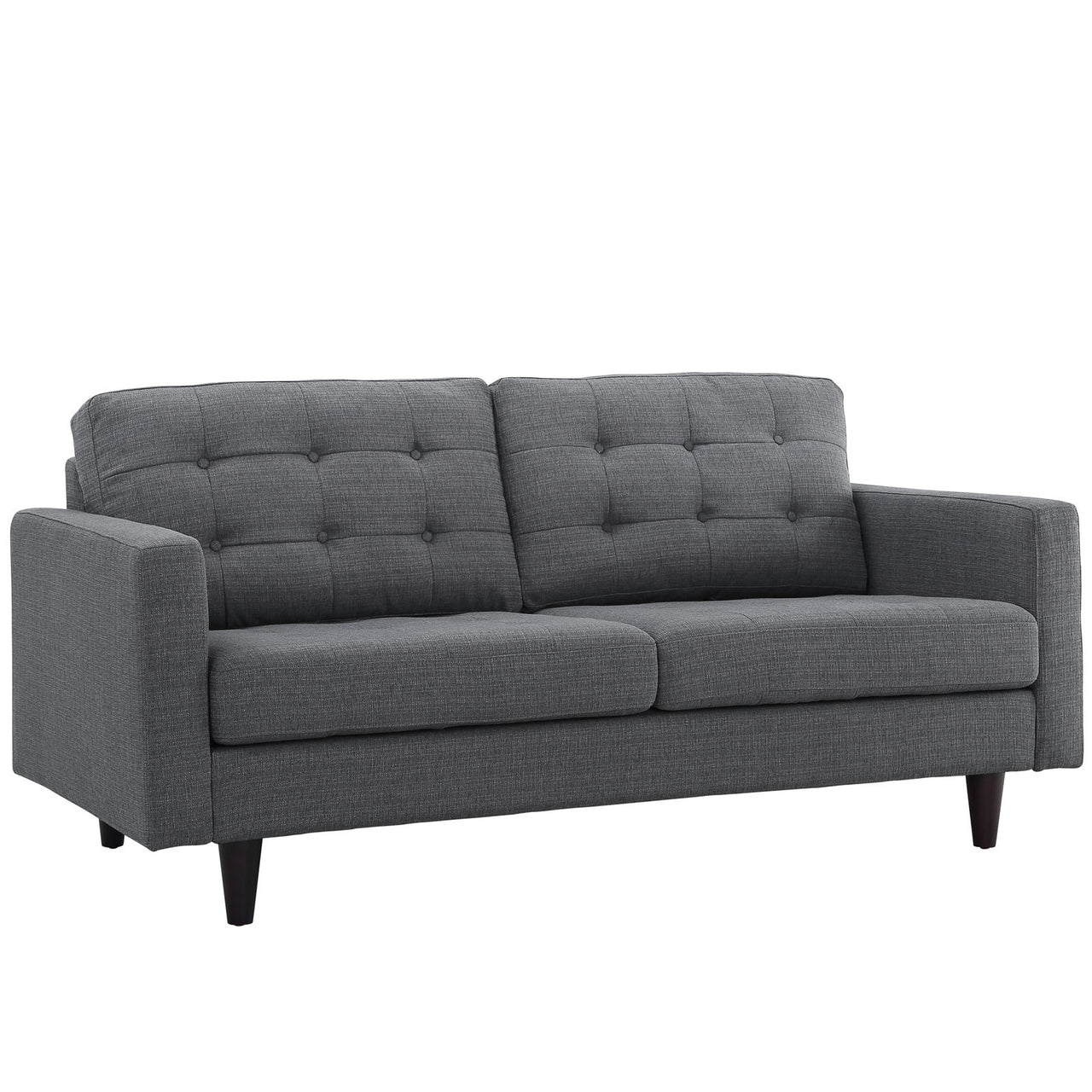 Dynasty Textured Fabric Loveseat, Gray