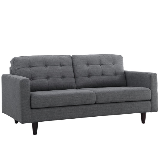 Dynasty Textured Fabric Loveseat, Gray