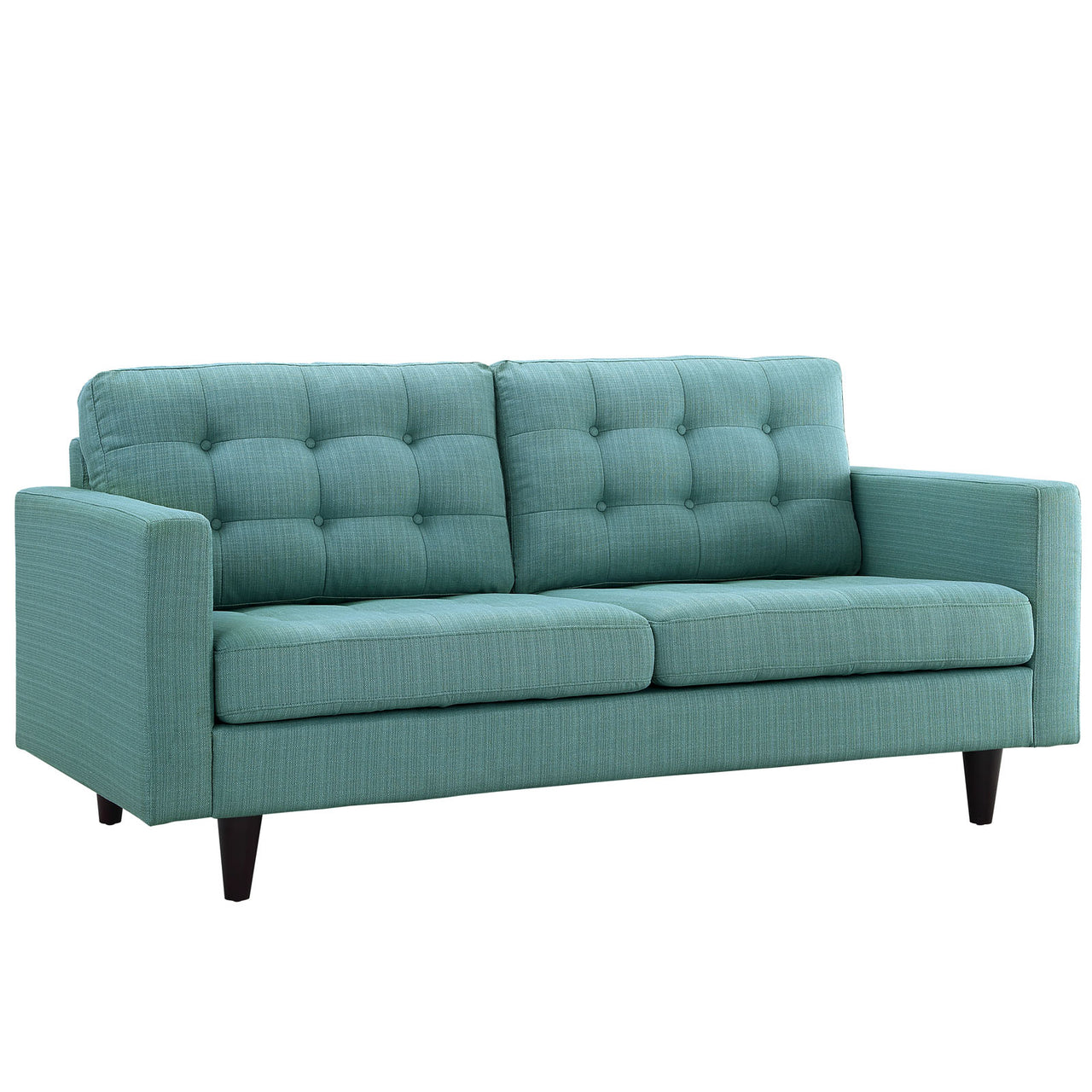 Dynasty Textured Fabric Loveseat, Aqua Green