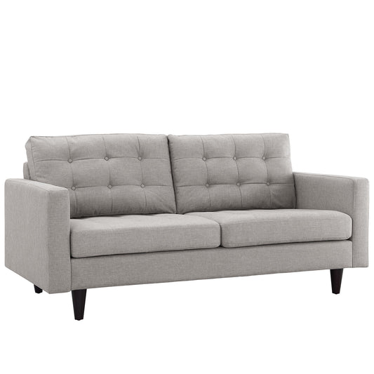 Dynasty Textured Fabric Loveseat, Light Gray