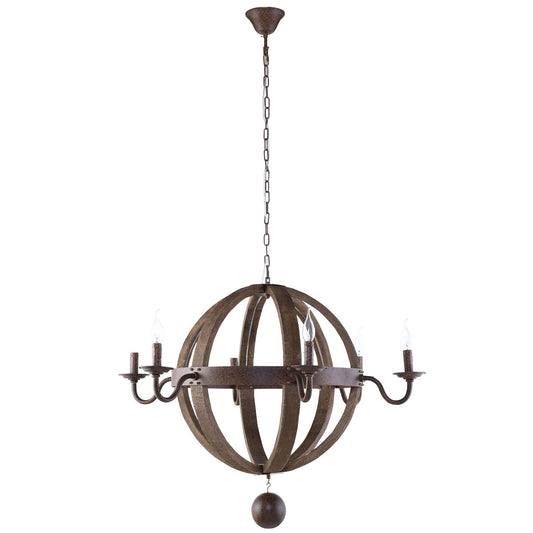 Catapult Chandelier, Antique Brass