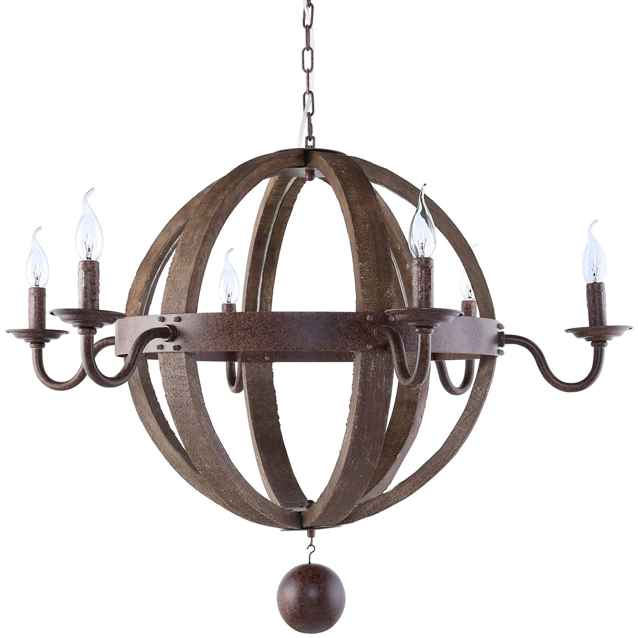 Catapult Chandelier, Antique Brass