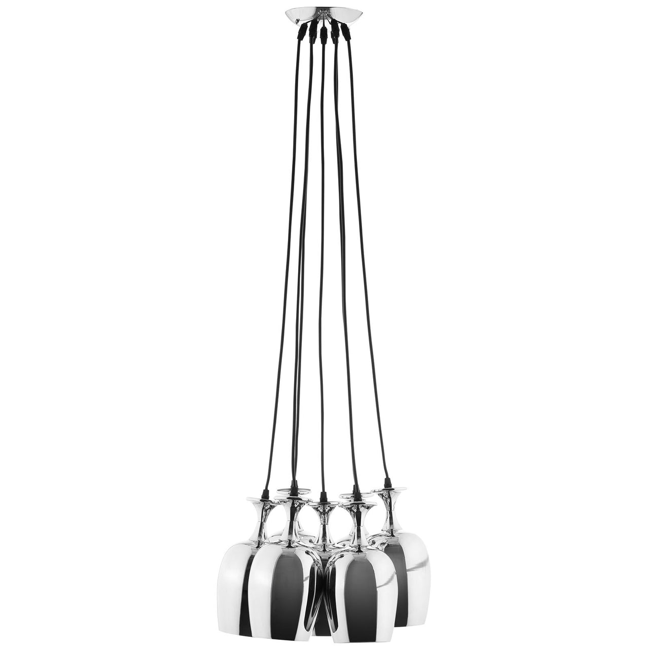 Overflow Metal Chandelier, Silver