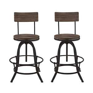 Procure Bar Stool Set of 2, Brown