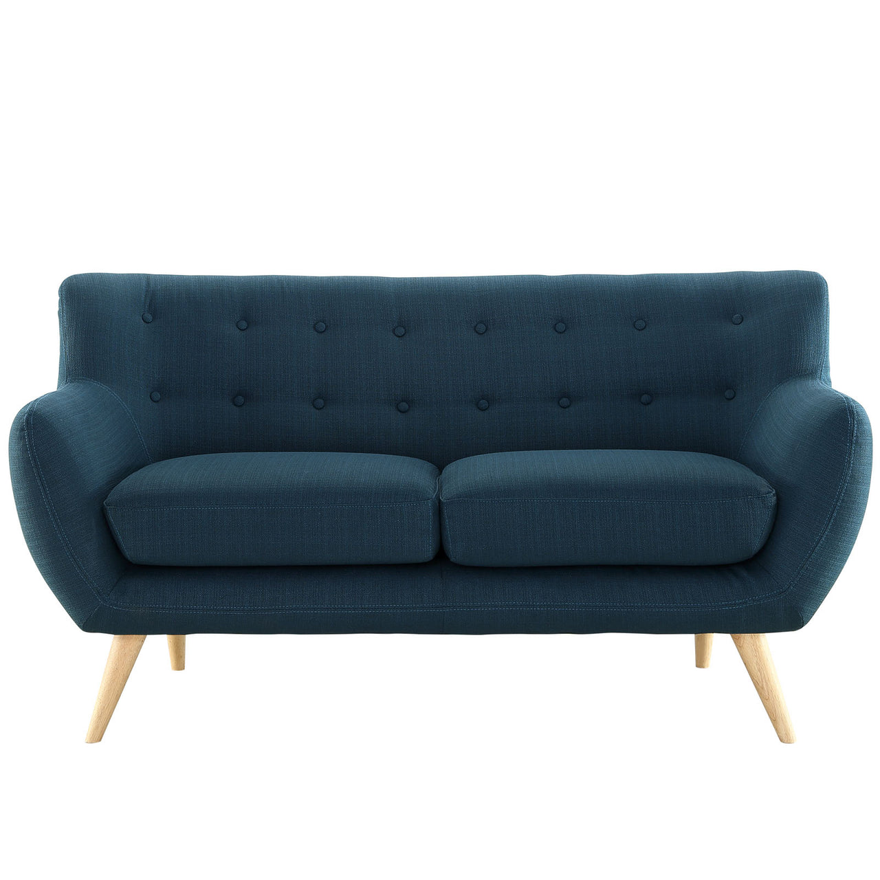 Remark Upholstered Fabric Loveseat, Azure