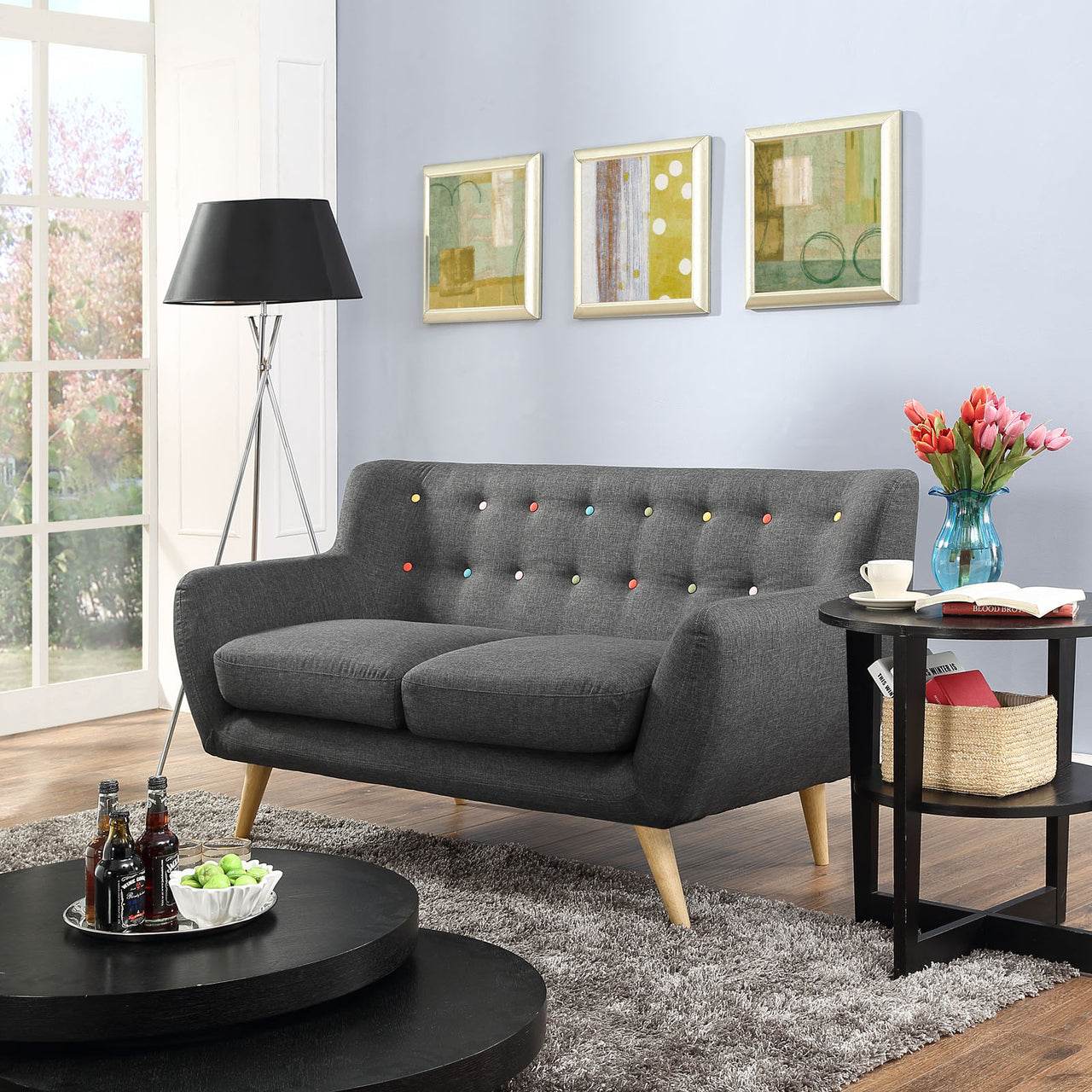 Engage Fabric Loveseat, Gray