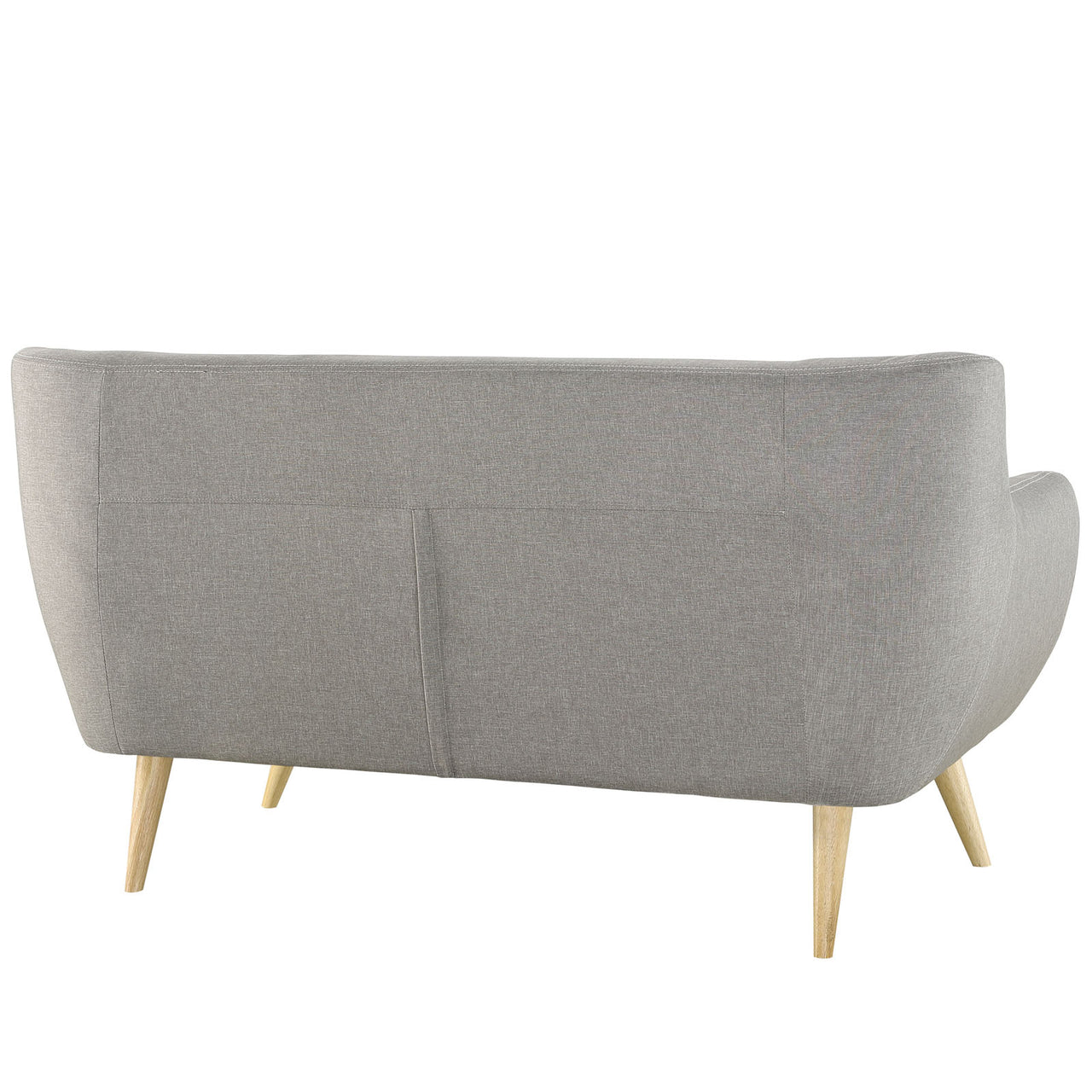 Remark Upholstered Fabric Loveseat, Light Gray