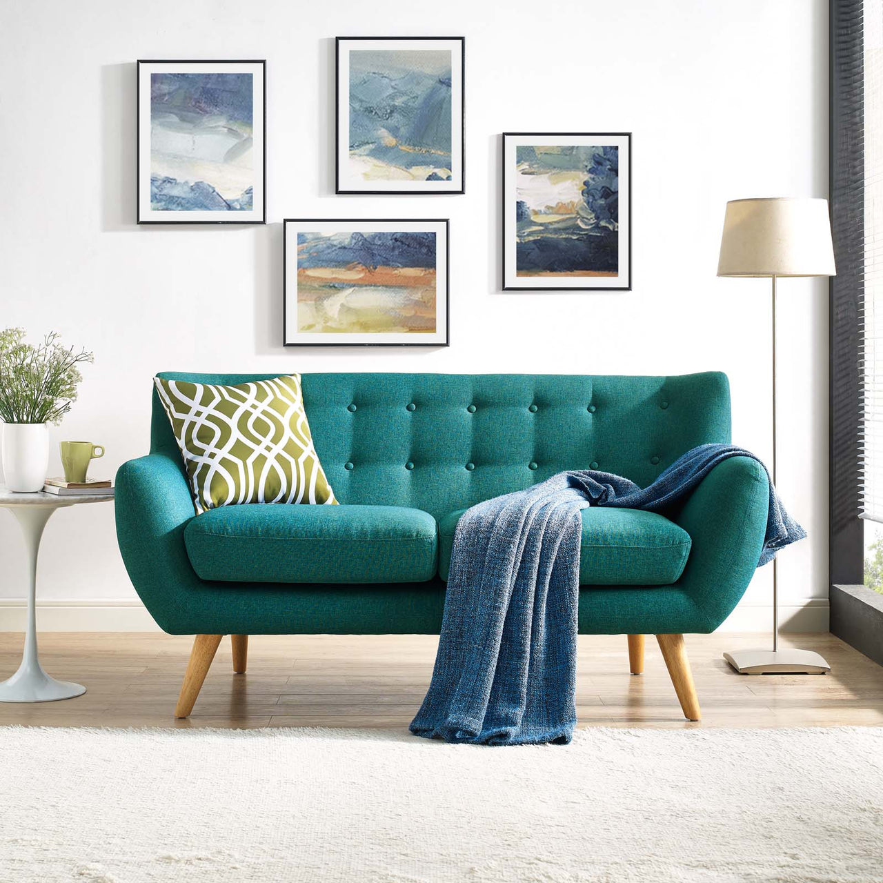 Engage Fabric Loveseat, Teal