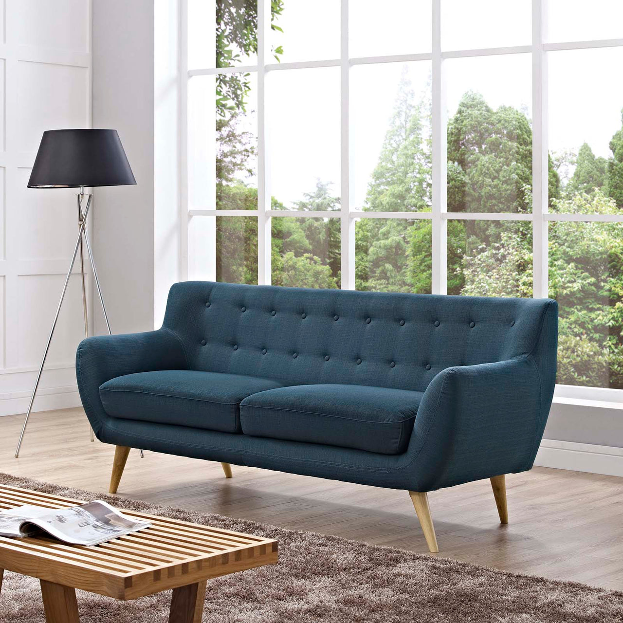 Engage Fabric Sofa, Azure
