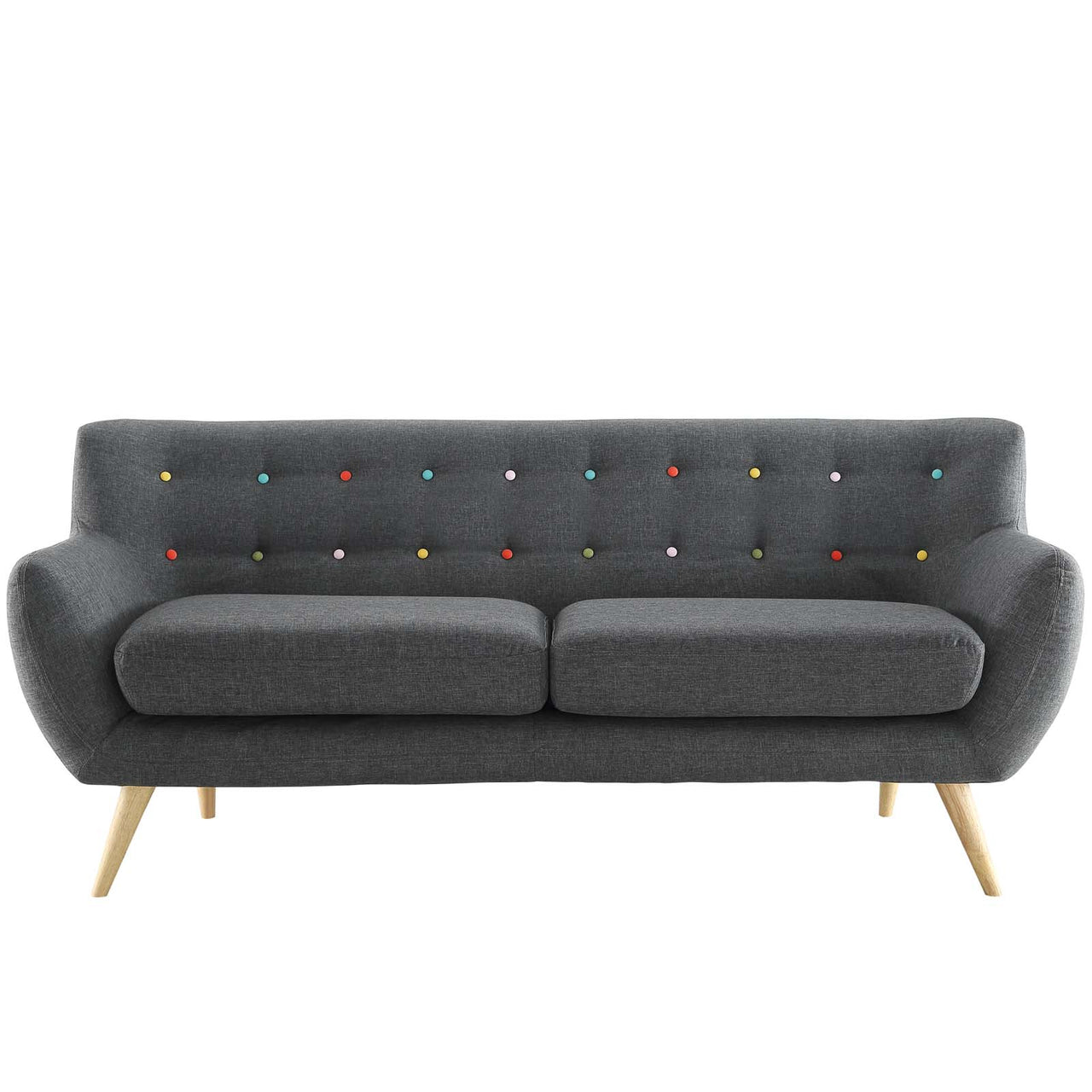 Remark Upholstered Fabric Sofa, Gray
