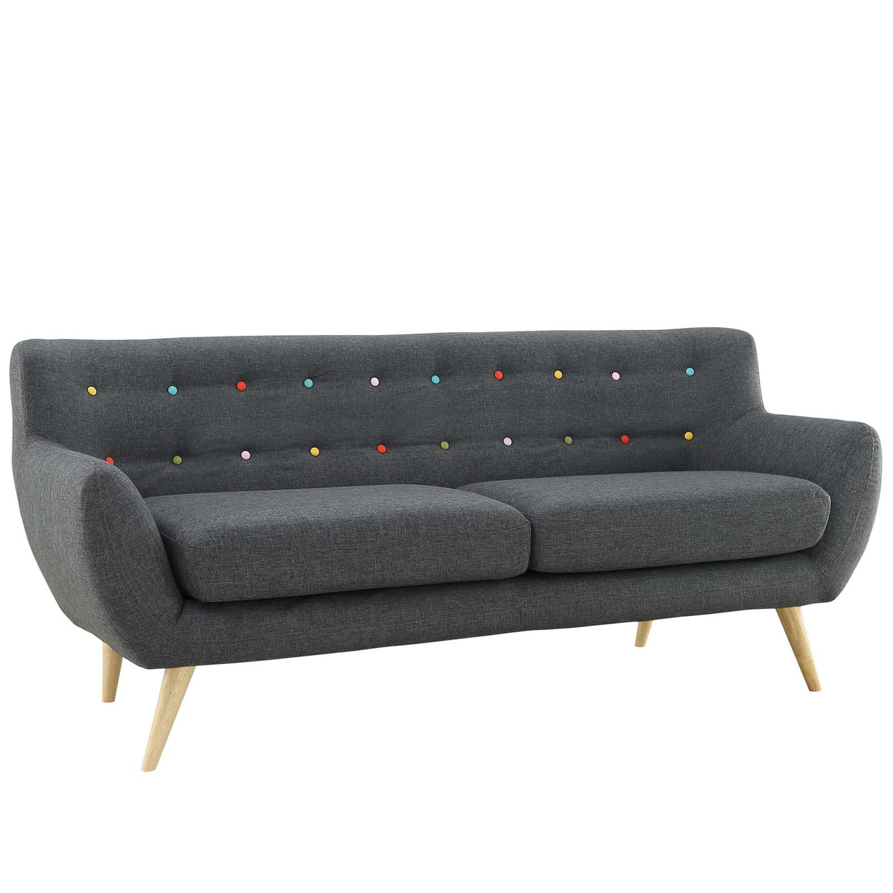 Remark Upholstered Fabric Sofa, Gray
