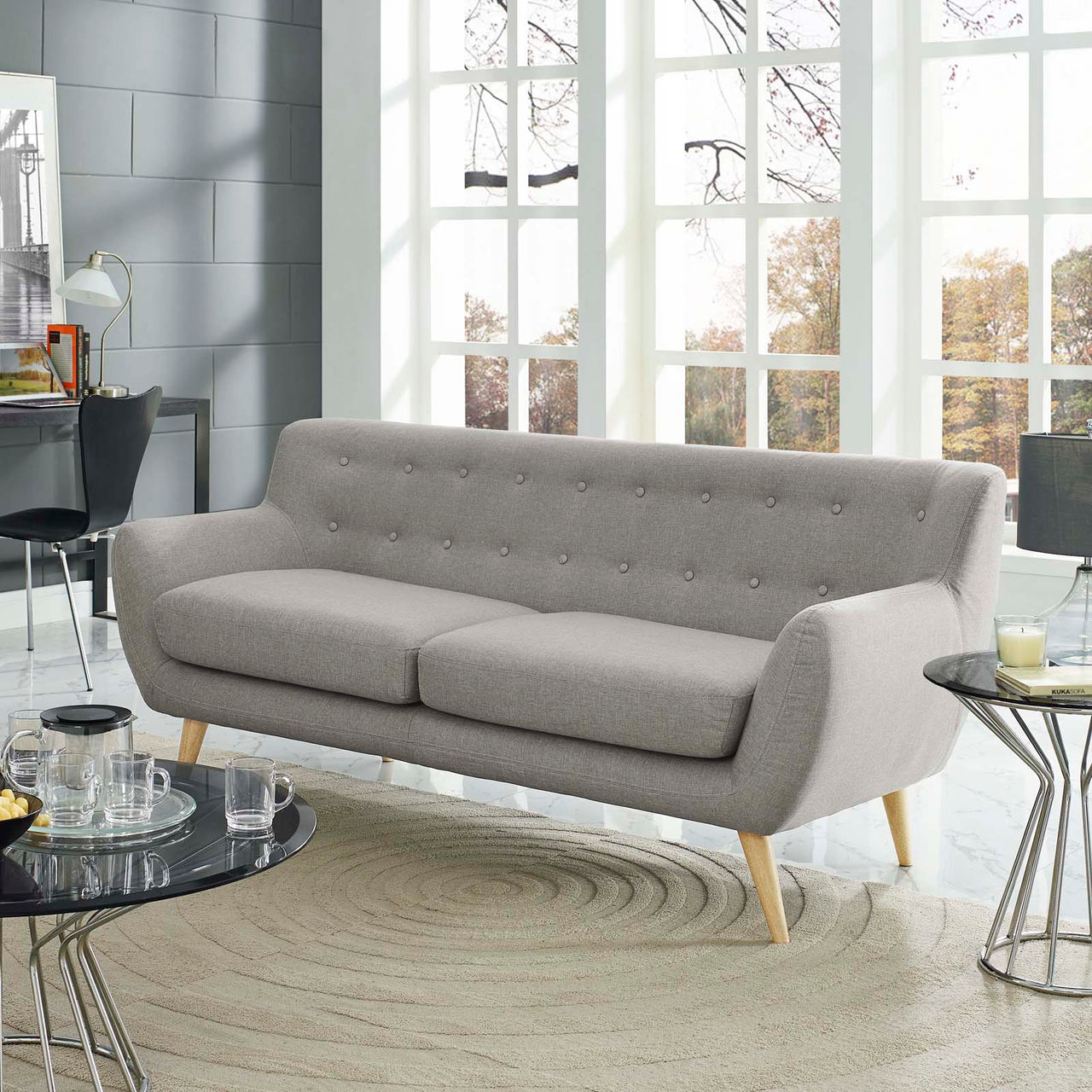 Engage Fabric Sofa, Light Gray