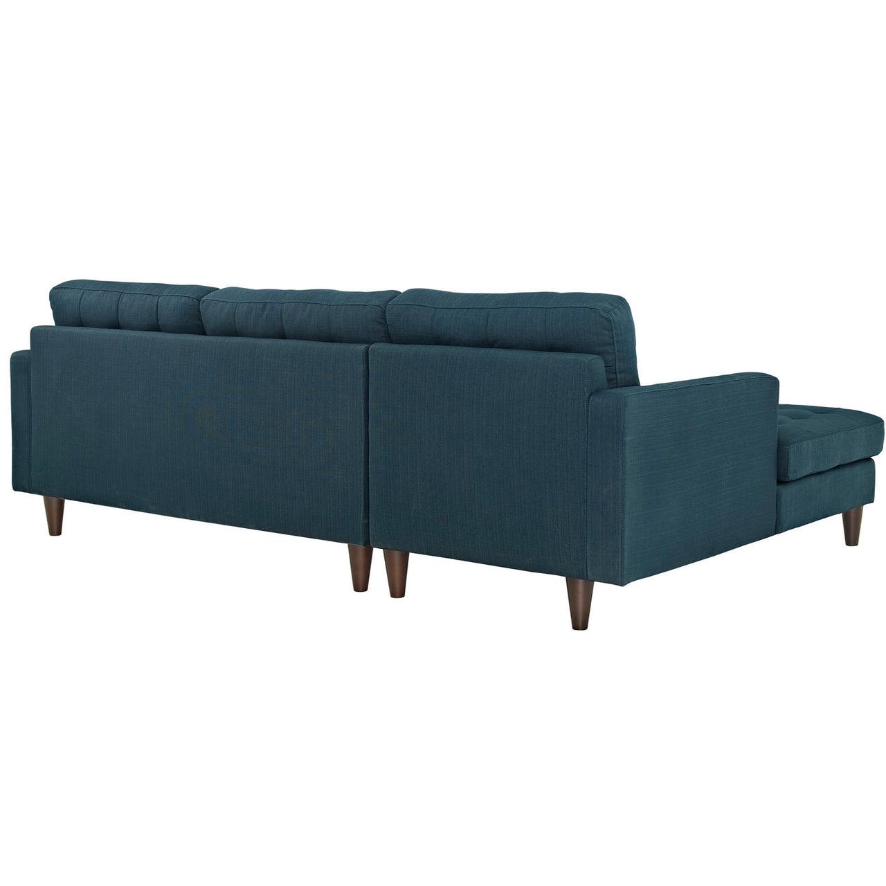 Empress Left-Facing Upholstered Fabric Sectional Sofa, Azure