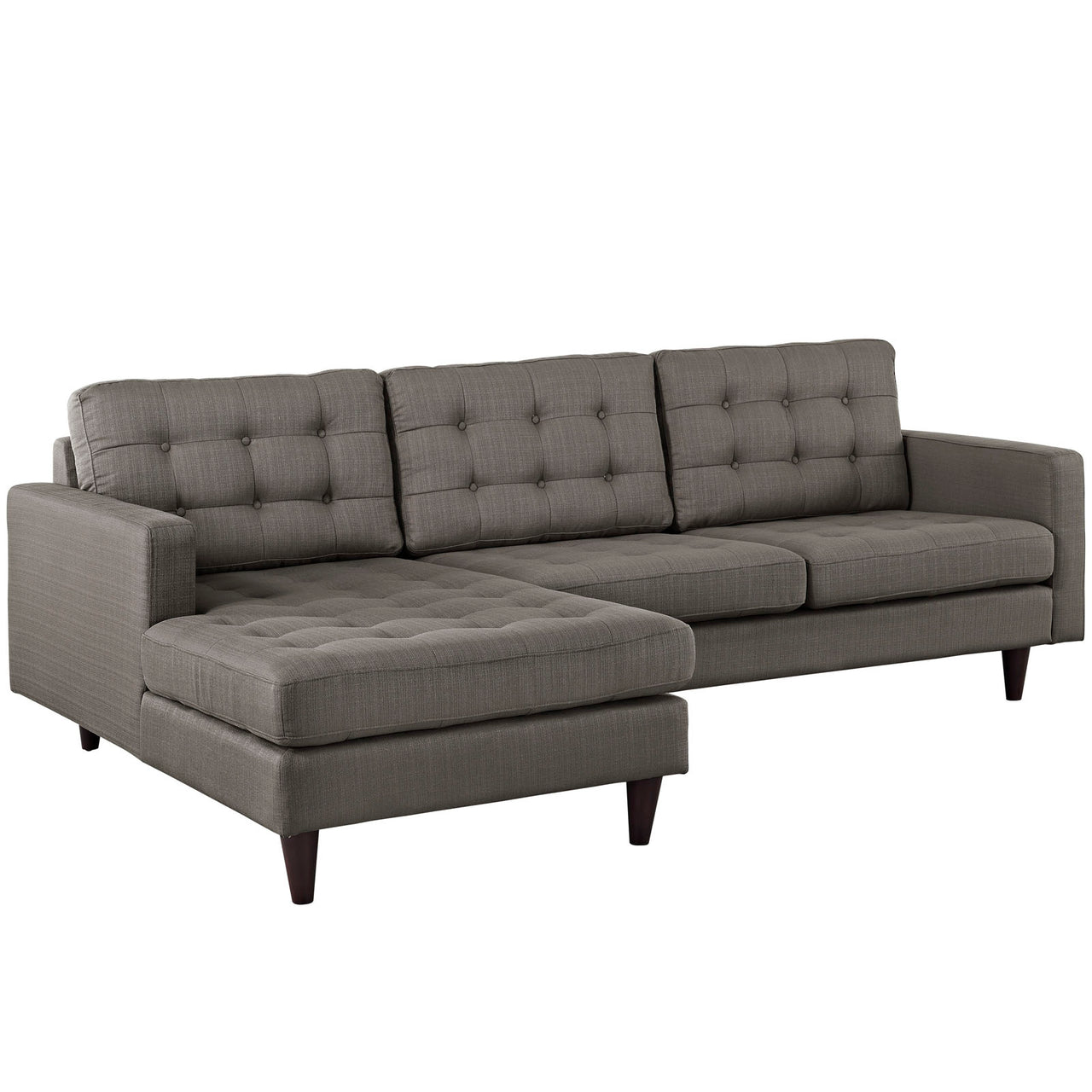 Dynasty Left-Facing Fabric Sectional Sofa, Granite