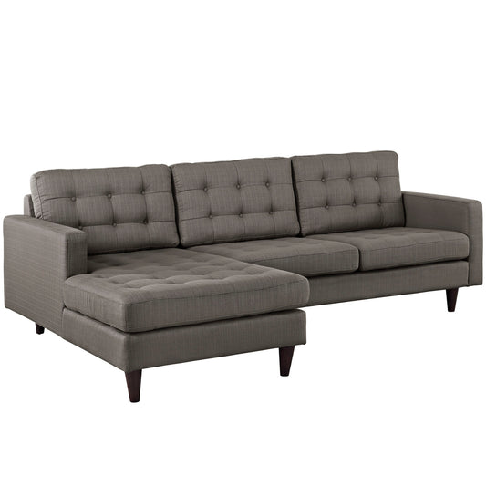 Dynasty Left-Facing Fabric Sectional Sofa, Granite