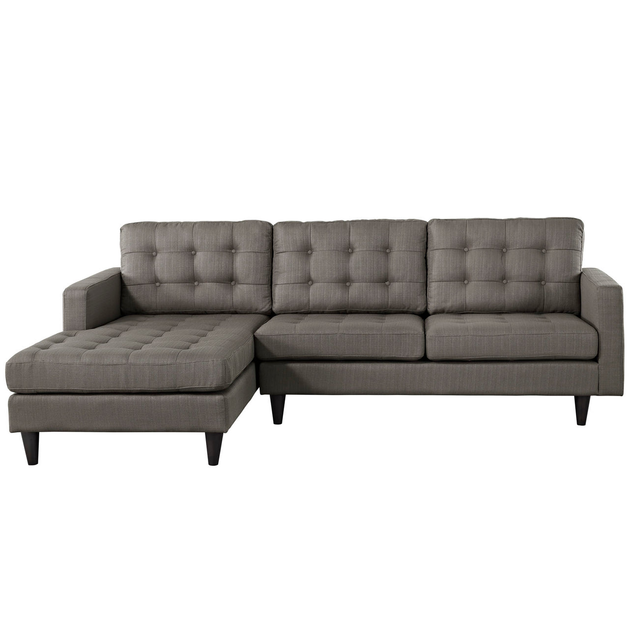 Dynasty Left-Facing Fabric Sectional Sofa, Granite