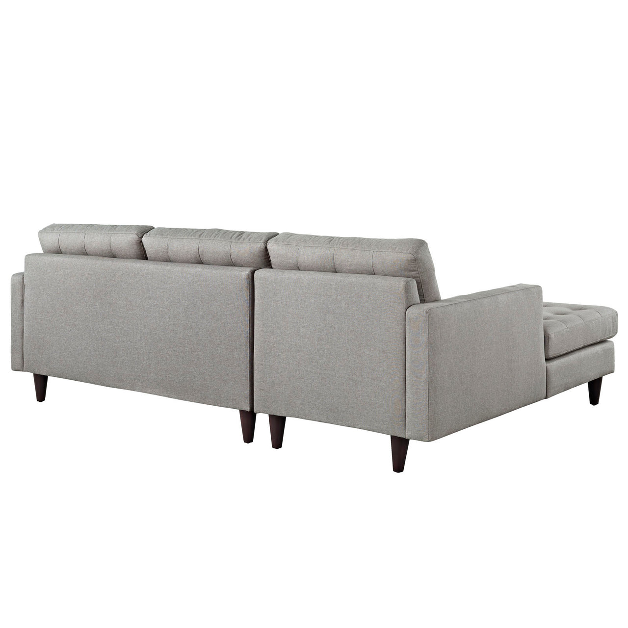 Dynasty Left-Facing Fabric Sectional Sofa, Light Gray