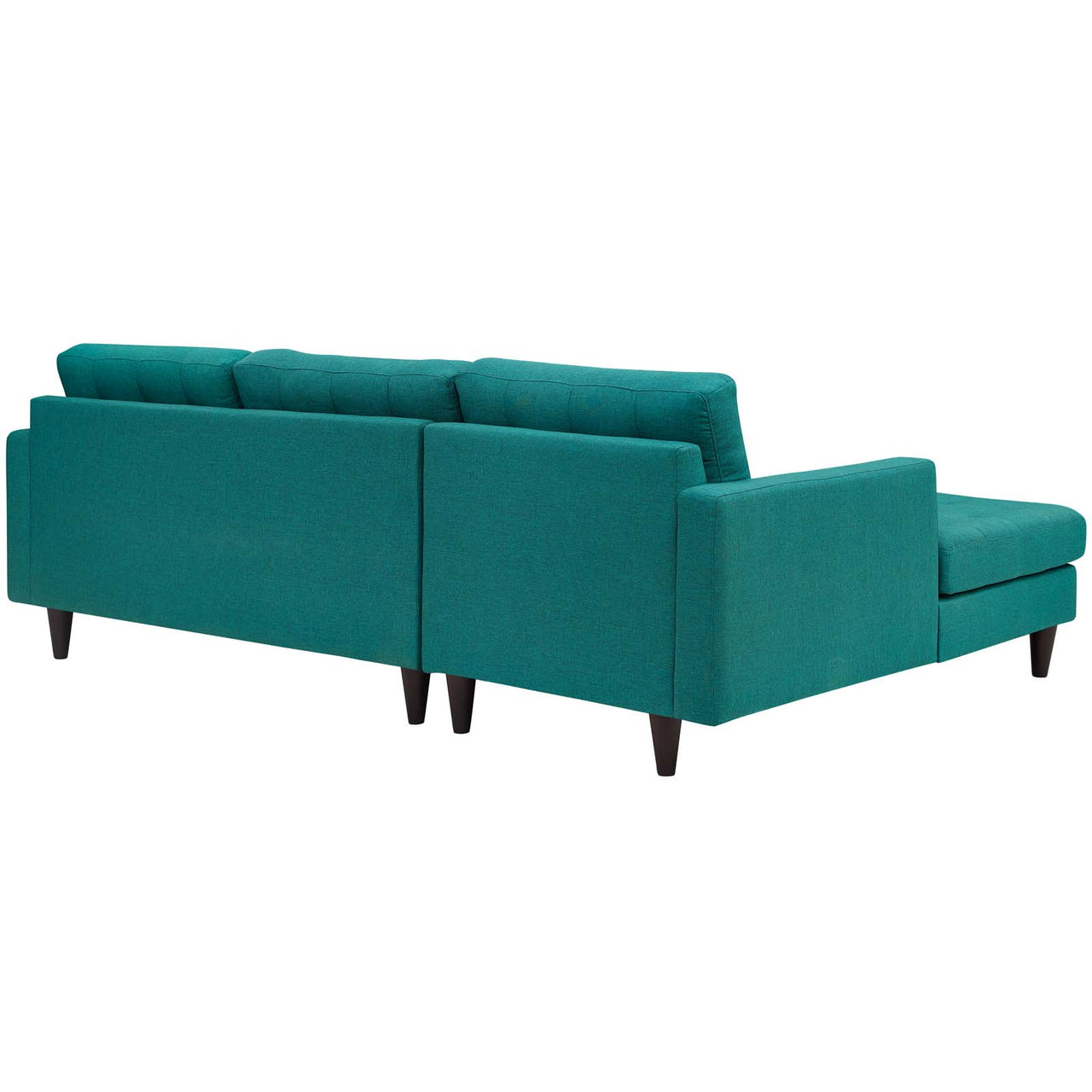 Empress Left-Facing Upholstered Fabric Sectional Sofa, Teal