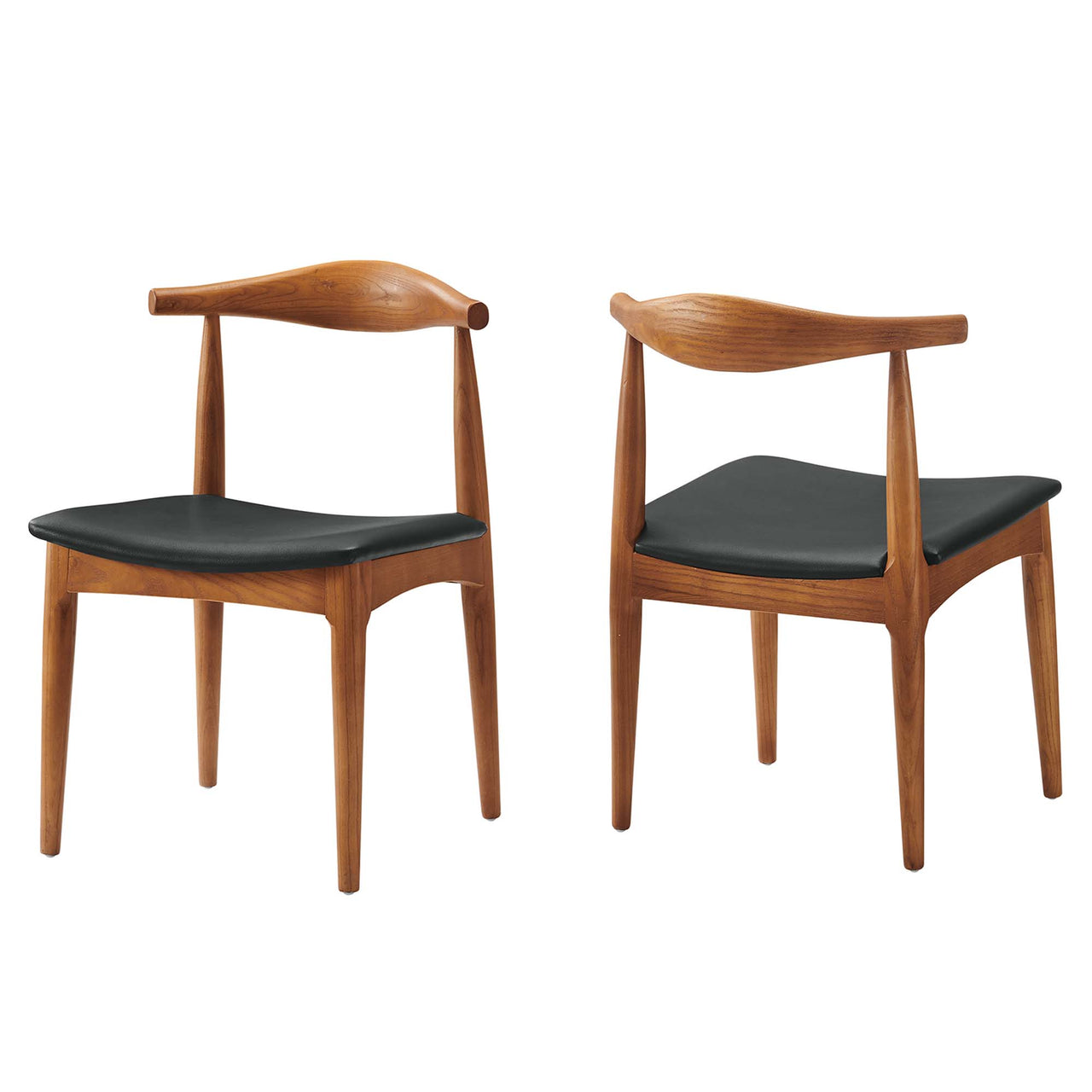 Eamesque Wood Dining Chair Set of 4, Black