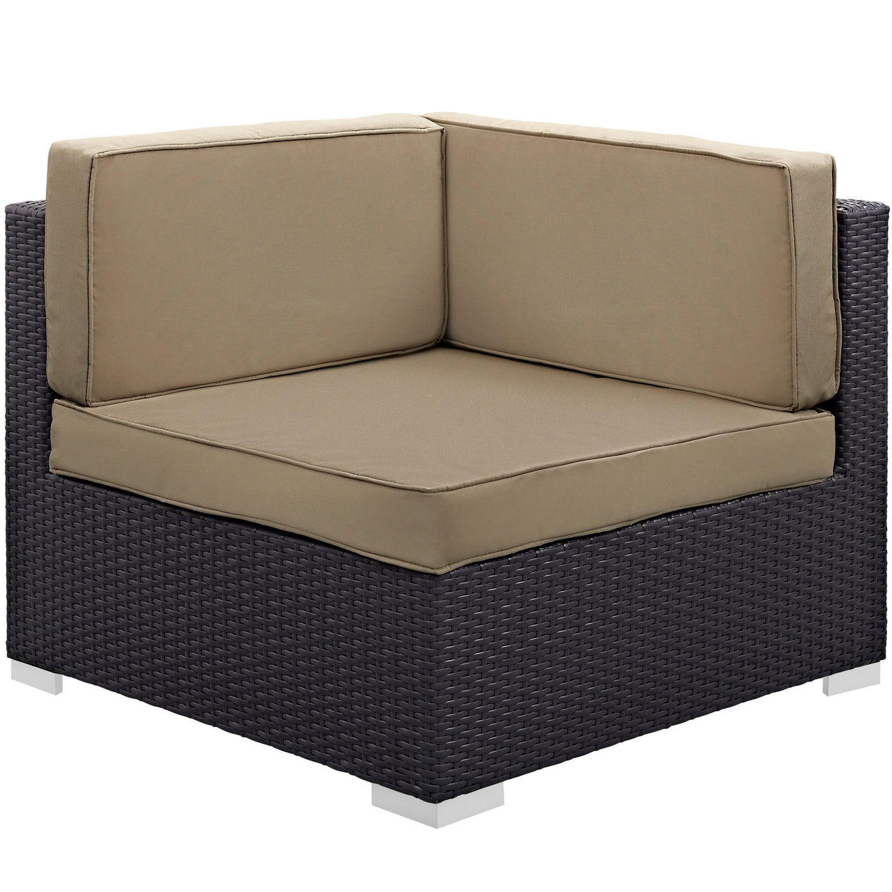 Commune Corner and Middle Alfresco Chair Set | Outdoor Modular Sectional Components, Espresso & Mocha