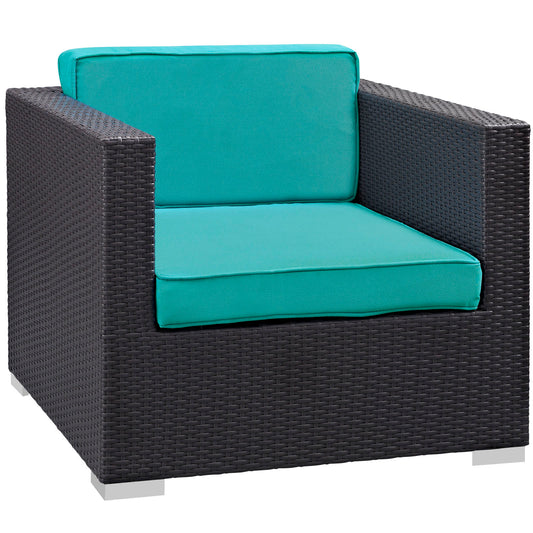 Commune Alfresco Armchair, Espresso & Turquoise