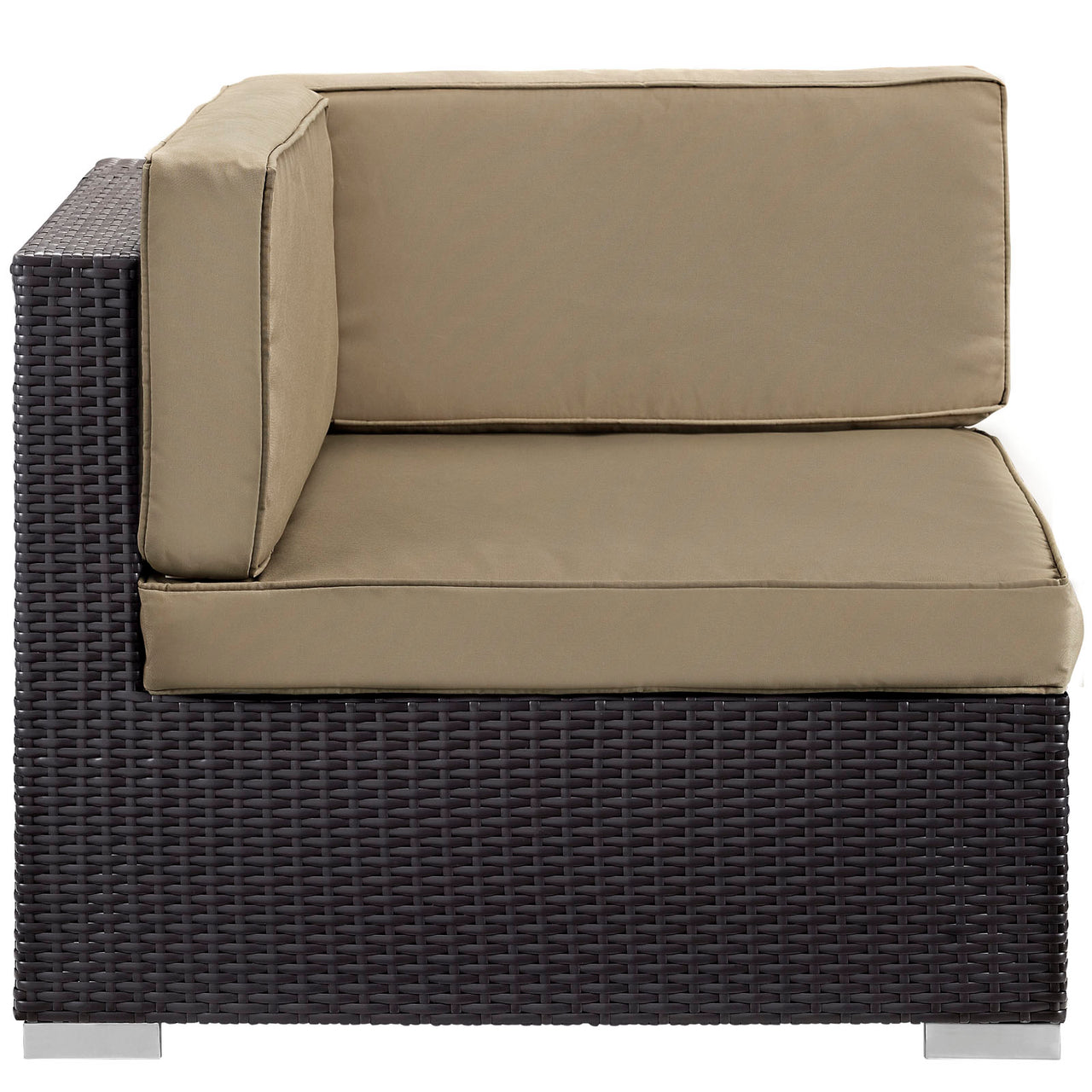Commune Alfresco Corner Chair Set of 2 | Outdoor Modular Sectional Components, Espresso & Mocha