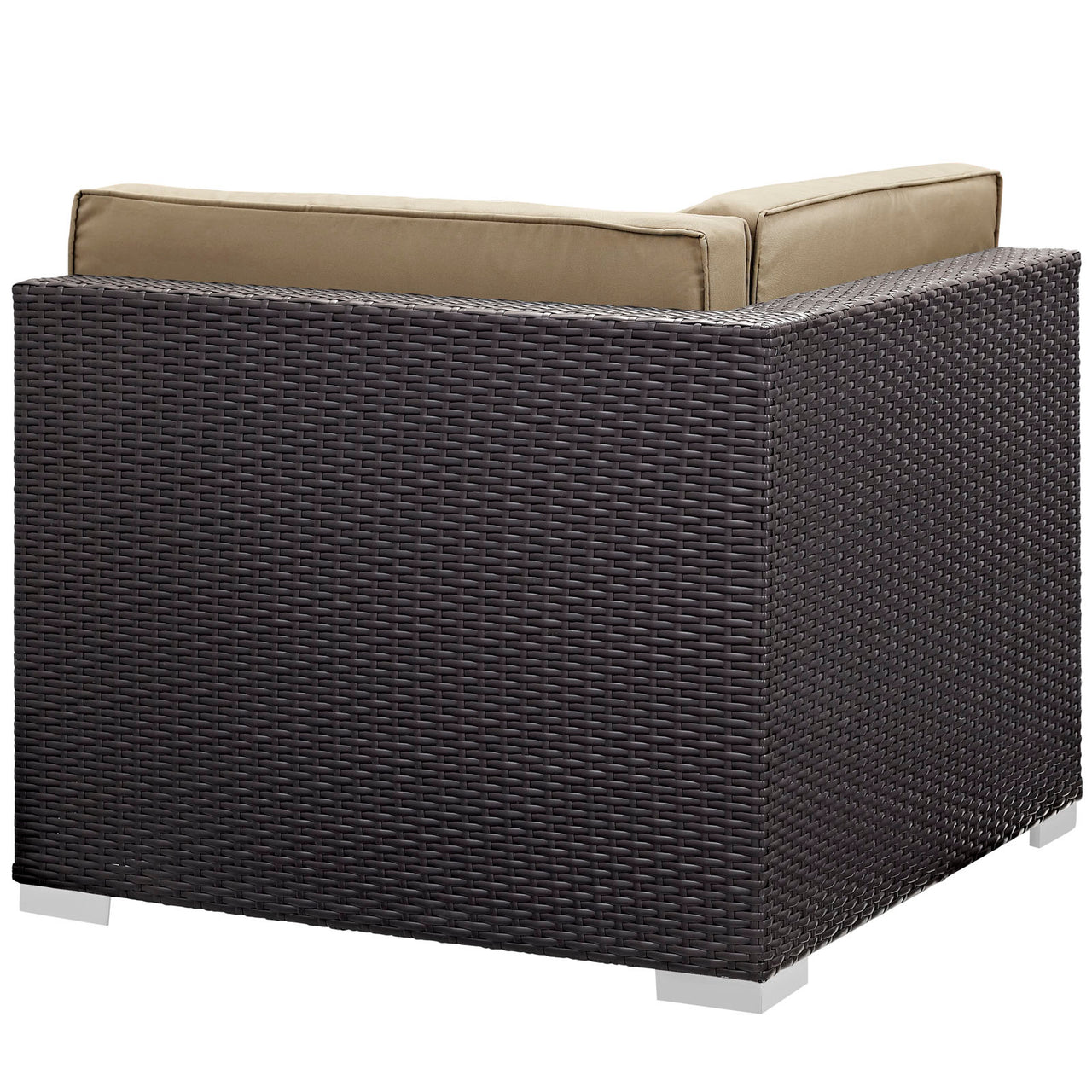 Commune Alfresco Corner Chair Set of 2 | Outdoor Modular Sectional Components, Espresso & Mocha