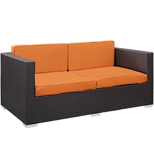 Commune Alfresco Loveseat, Espresso & Orange