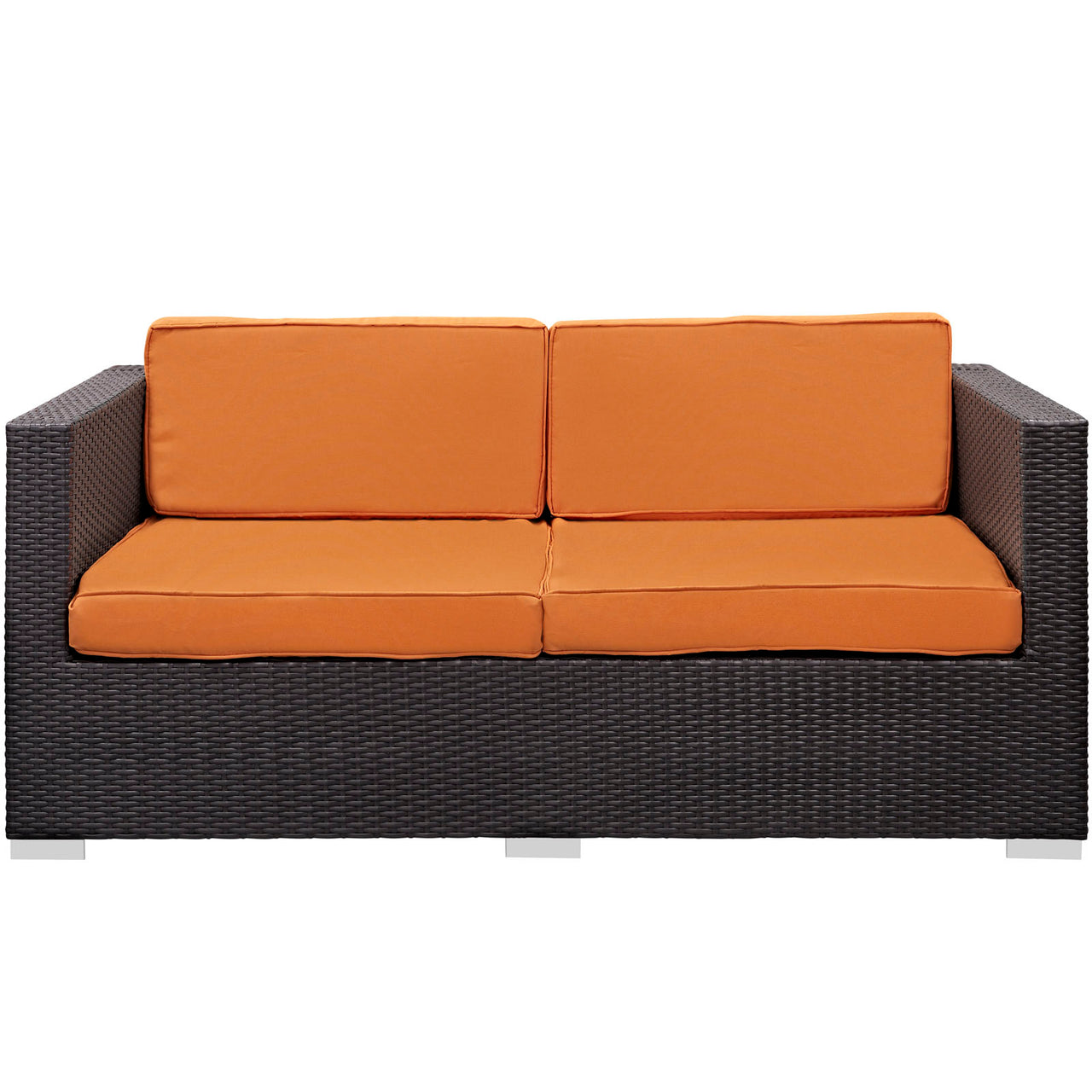 Commune Alfresco Loveseat, Espresso & Orange