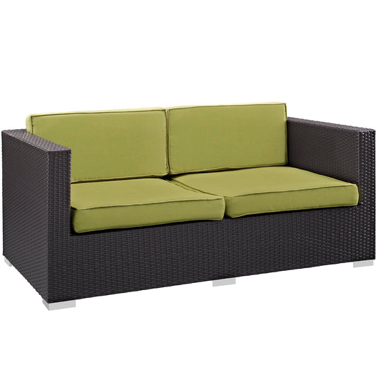 Commune Alfresco Loveseat, Espresso & Peridot