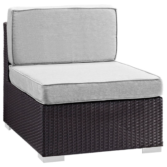 Commune Alfresco Armless Chair | Outdoor Modular Sectional Component, Espresso & Gray