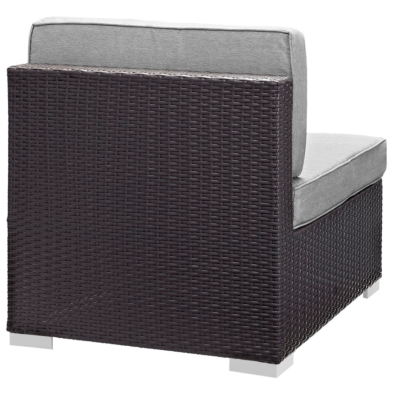 Gather Outdoor Patio Armless Chair | Outdoor Modular Sectional Component, Espresso & Gray