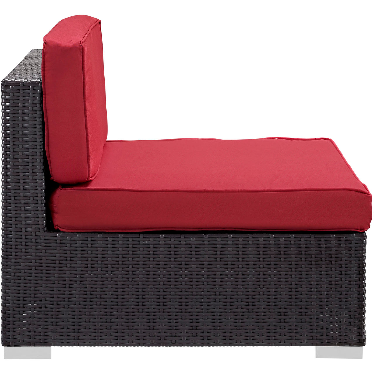 Commune Alfresco Armless Chair | Outdoor Modular Sectional Component, Espresso & Red