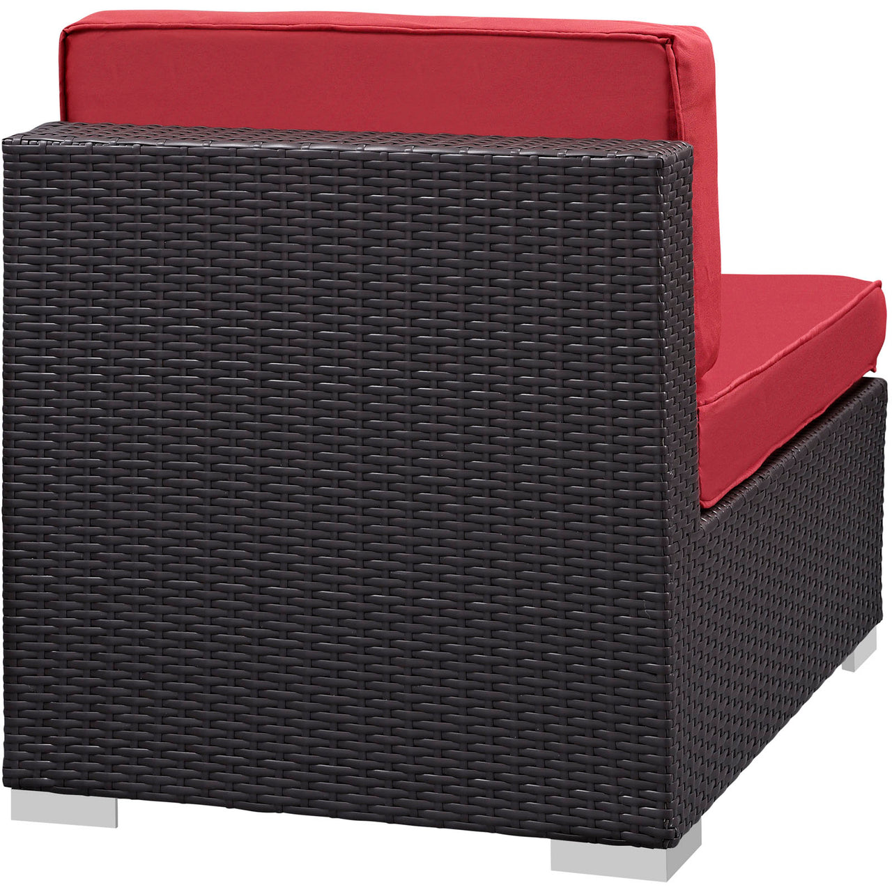 Commune Alfresco Armless Chair | Outdoor Modular Sectional Component, Espresso & Red