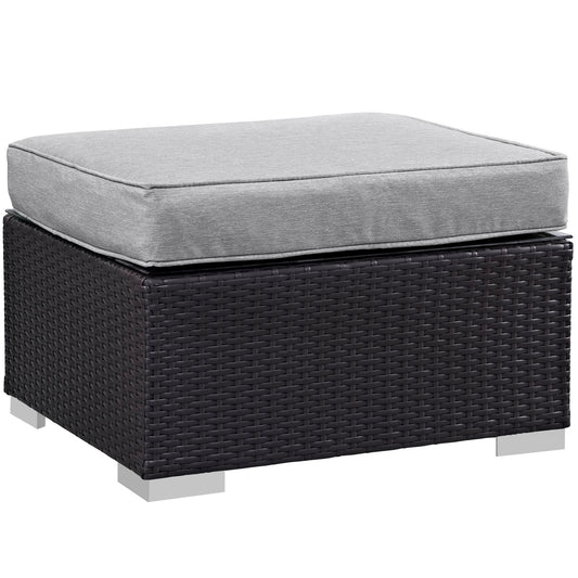 Commune Alfresco Ottoman | Outdoor Modular Sectional Component, Espresso & Gray