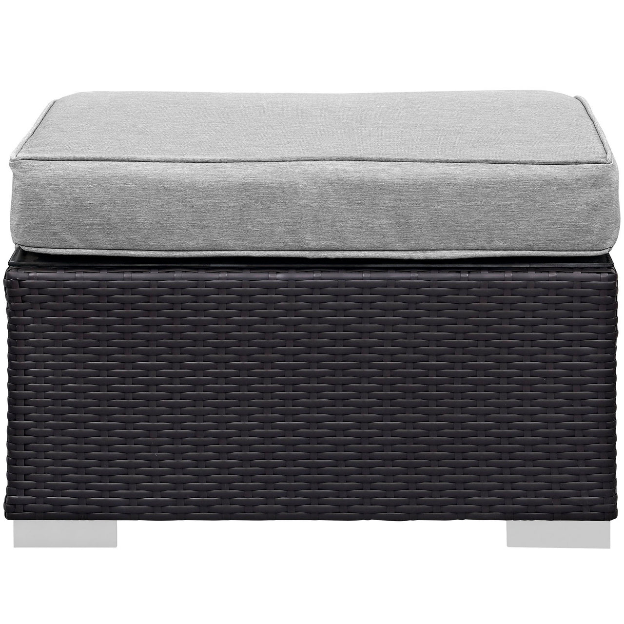 Commune Alfresco Ottoman | Outdoor Modular Sectional Component, Espresso & Gray