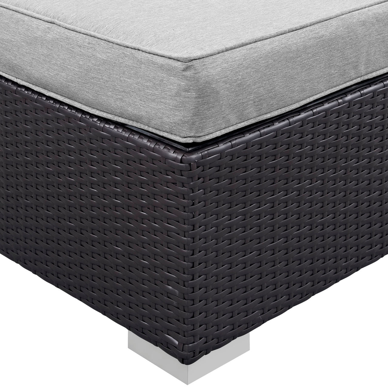 Commune Alfresco Ottoman | Outdoor Modular Sectional Component, Espresso & Gray