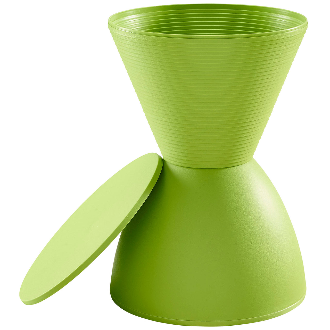 Perpetual Indoor | Outdoor Backless Stool | Side Table, Green