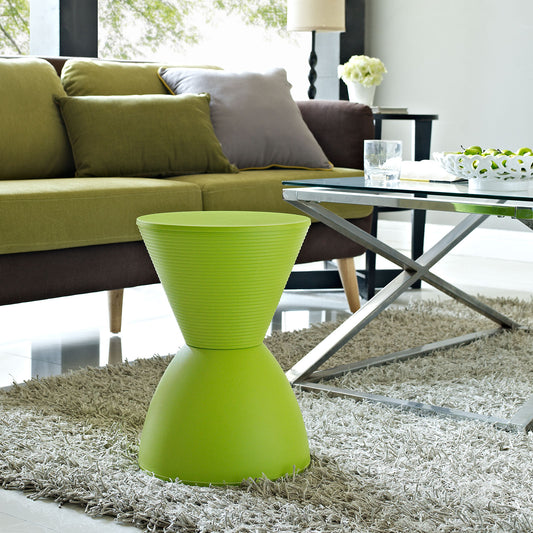 Perpetual Indoor | Outdoor Backless Stool | Side Table, Green