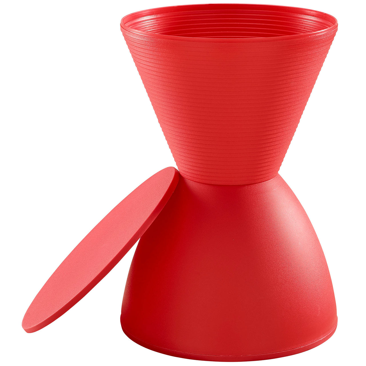 Perpetual Indoor | Outdoor Backless Stool | Side Table, Red