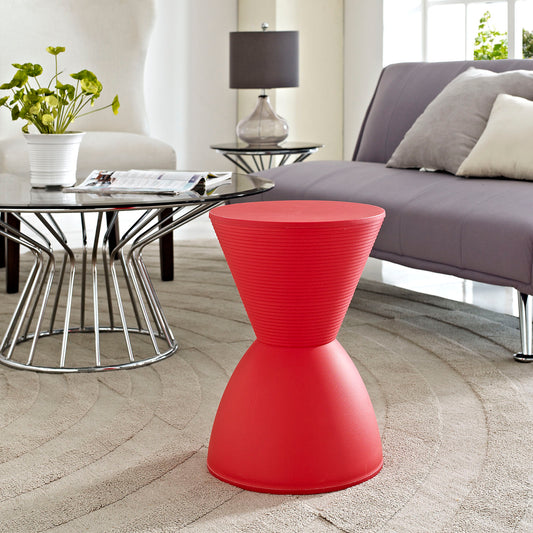 Perpetual Indoor | Outdoor Backless Stool | Side Table, Red