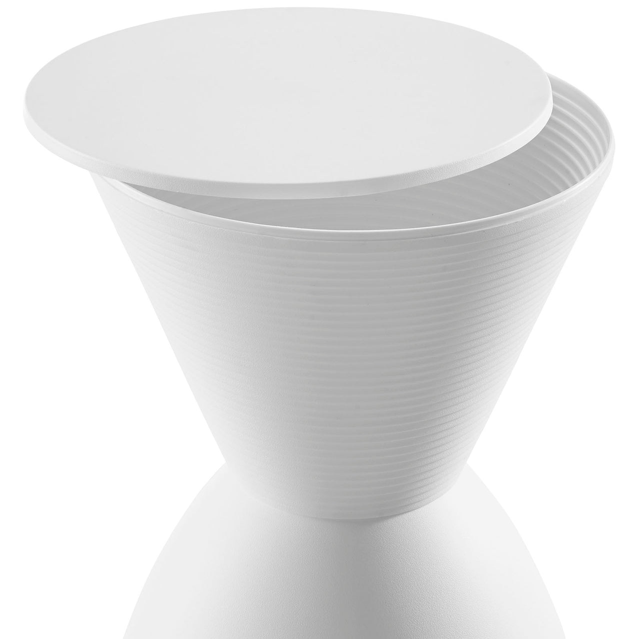 Perpetual Indoor | Outdoor Backless Stool | Side Table, White