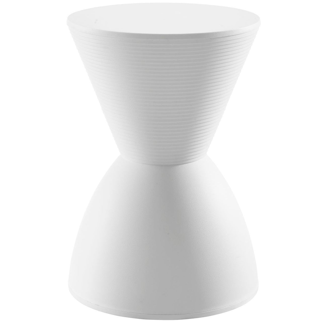 Perpetual Indoor | Outdoor Backless Stool | Side Table, White