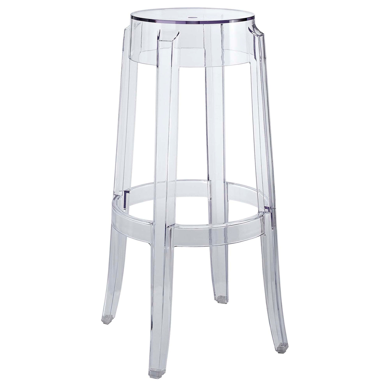 Elysian Indoor | Outdoor Backless Bar Stool, Clear