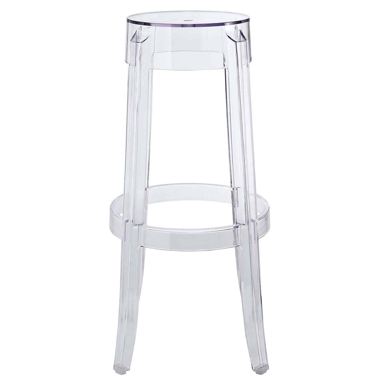 Elysian Indoor | Outdoor Backless Bar Stool, Clear
