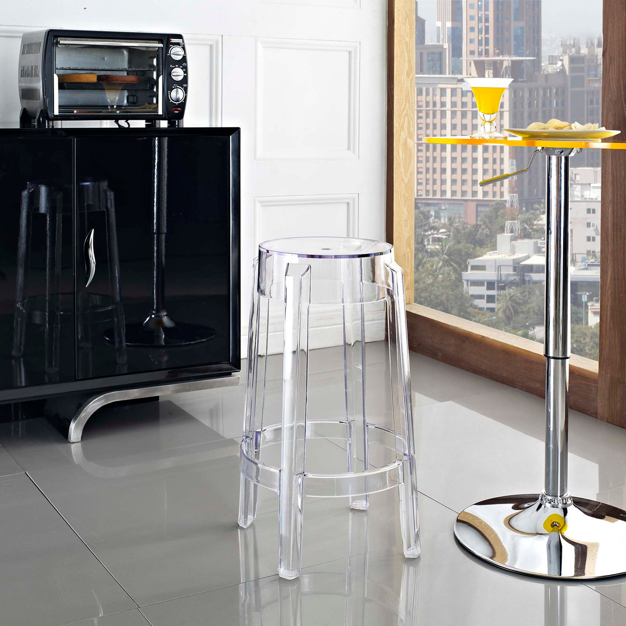Casper Backless Counter Stool, Clear