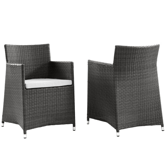 Intersect Alfresco Wicker Armchair Set of 2, Brown & White