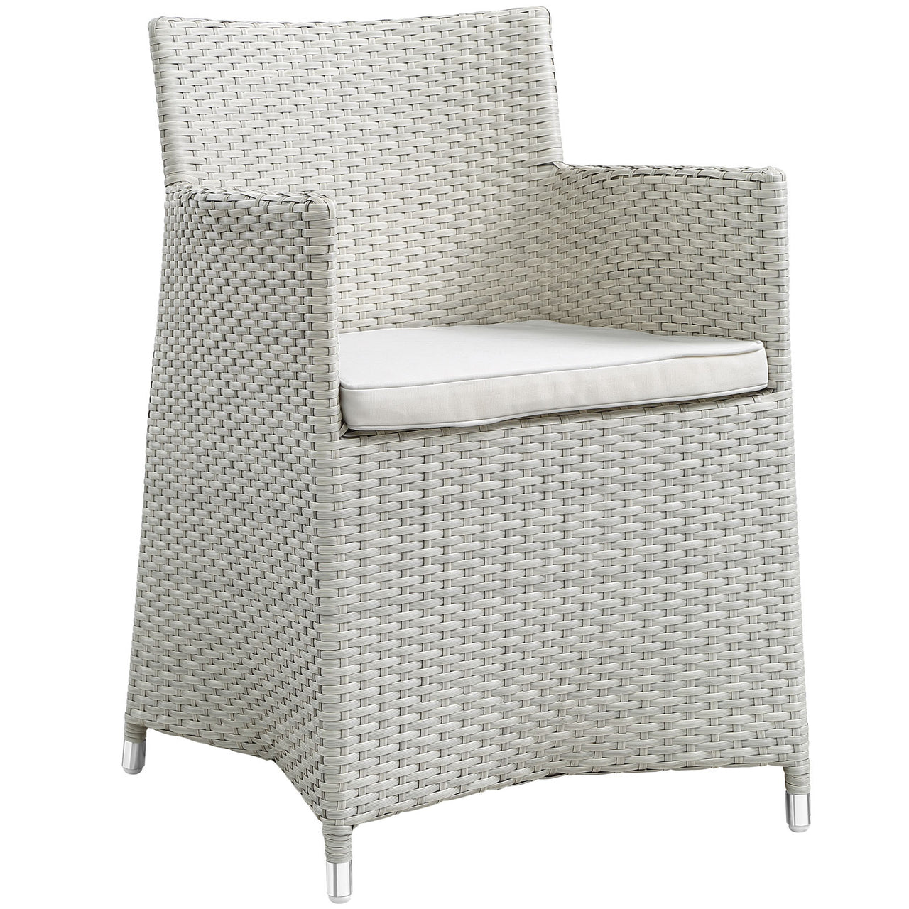 Junction Outdoor Patio Wicker Armchair Set of 2, Gray & White